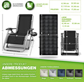 Tuinstoel - Ligstoel - Verstelbaar - Opvouwbaar - Antraciet - Tillvex®